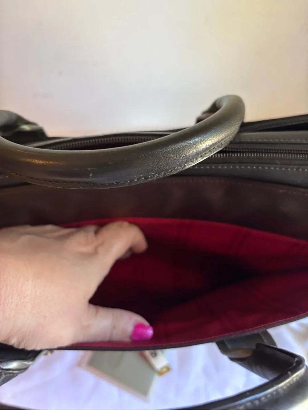 Tumi Elements Collection Briefcase maroon (wine/burgundy) and black 2-tone